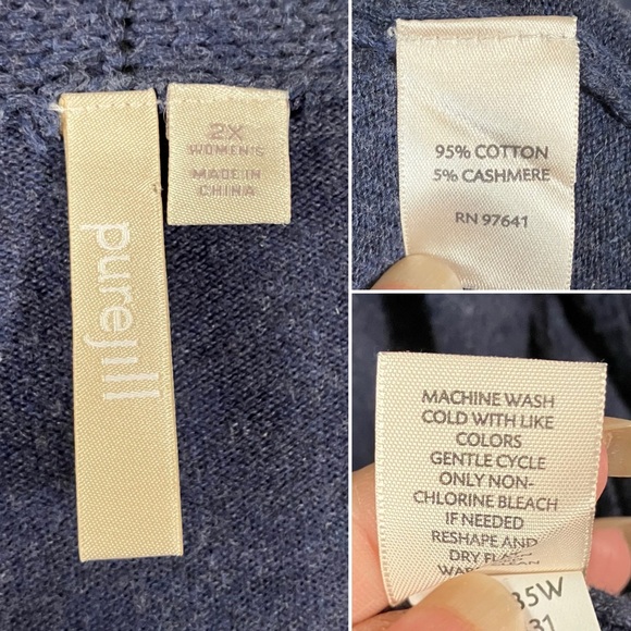 J JILL Cashmere Blend Cardigan 2X Open Longline Sweater Quiet Luxury Minimalist - Picture 6 of 11